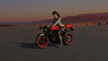 Картинка мотоциклы 3d мотоцикл фон девушка взгляд