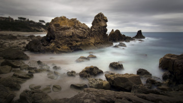 Картинка природа побережье океан скалы берег горизонт