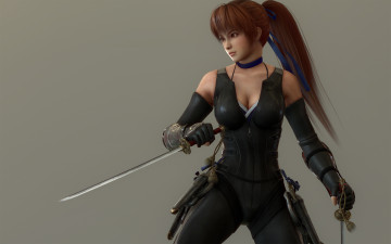 Картинка 3д+графика аниме+ anime девушка взгляд фон оружие
