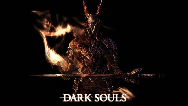 Обои картинки фото dark souls, видео игры, огонь, меч, воин