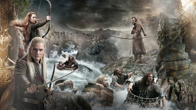 Обои картинки фото видео игры, the hobbit,  armies of the third age, воины, река