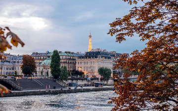 Картинка города париж+ франция набережная река