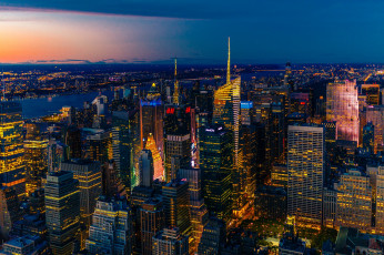 Картинка города нью-йорк+ сша панорама вид нью-йорк город