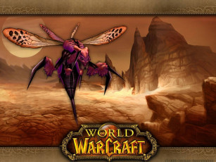 обоя видео игры, world of warcraft, монстр, крылья, скалы