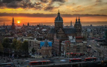 Картинка города амстердам+ нидерланды old town