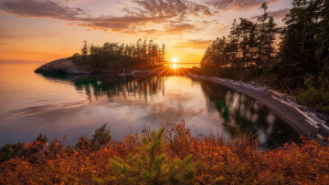 Картинка природа восходы закаты закат озеро