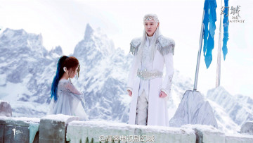 Картинка кино+фильмы ice+fantasy персонажи стена флаг снег