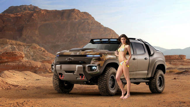 Обои картинки фото автомобили, -авто с девушками, caprice, chevy, colorado, truck