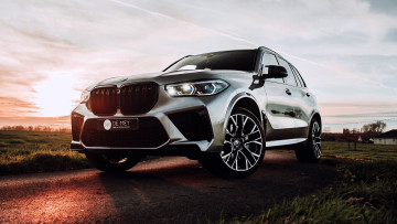 обоя автомобили, bmw, серебристый, дорога, луга