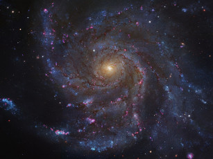 Картинка мессье 101 космос галактики туманности