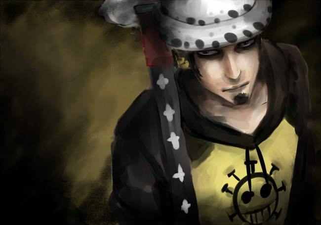 Обои картинки фото trafalgar, law, аниме, one, piece