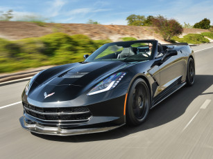 Картинка автомобили corvette темный 2014 г supercharged hpe700 convertible stingray hennessey