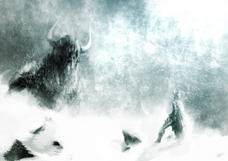 Картинка фэнтези демоны существо воин чудовище зима монстр