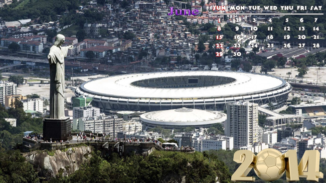 Обои картинки фото календари, города, стадион, футбол, бразилия