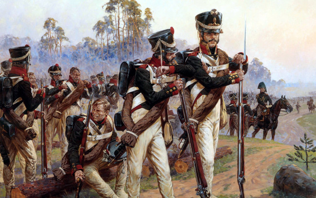 Обои картинки фото рисованные, армия, soldier, uniform, history, war, averyanov, alexander, june, 1812