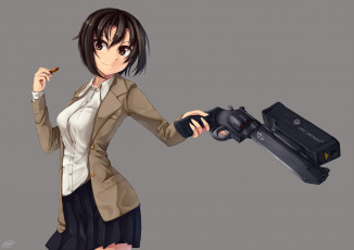 Картинка аниме оружие +техника +технологии девушка огнестрельное арт dreadtie