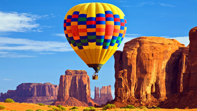 Обои картинки фото авиация, воздушные шары, полет, шар, горы