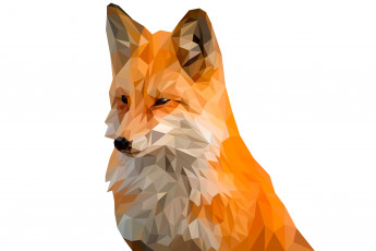 Картинка векторная+графика животные+ animals фон лиса