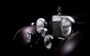 Картинка автомобили фрагменты+автомобиля вид темный фон classic mercedes-benz