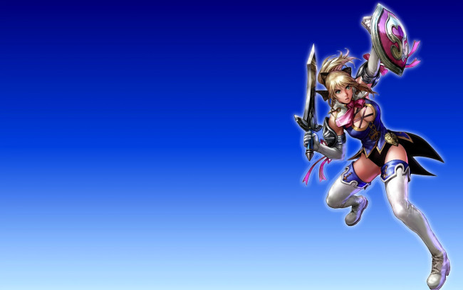 Обои картинки фото видео игры, soulcalibur, девушка, щит, меч