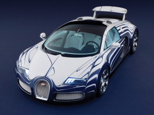 Картинка bugatti veyron grand sport roadster or blanc автомобили