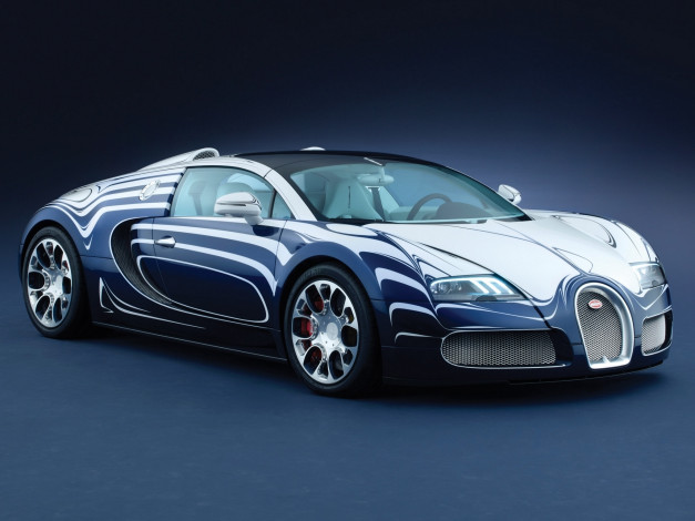 Обои картинки фото bugatti, veyron, grand, sport, roadster, or, blanc, автомобили