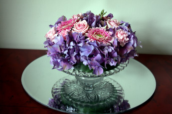 Картинка цветы букеты композиции гвоздики розы гортензия герберы