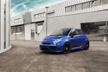 обоя автомобили, fiat, 2015г, wonder, blue, 500, pogea, racing, синий, abarth