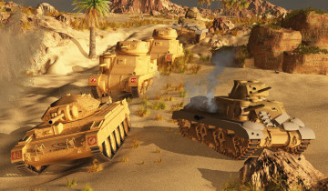 обоя техника, 3d, танки, пустыня