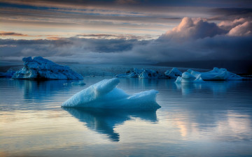 обоя природа, айсберги и ледники, лёд, небо, море