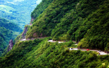 Картинка природа дороги бразилия serra do rio rastro дорога лес горы скалы