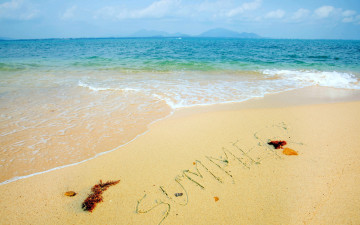 Картинка природа побережье солнце пляж море sand sea beach summer песок лето vacation