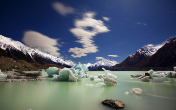 Картинка природа реки озера лёд облака пейзаж озеро горы