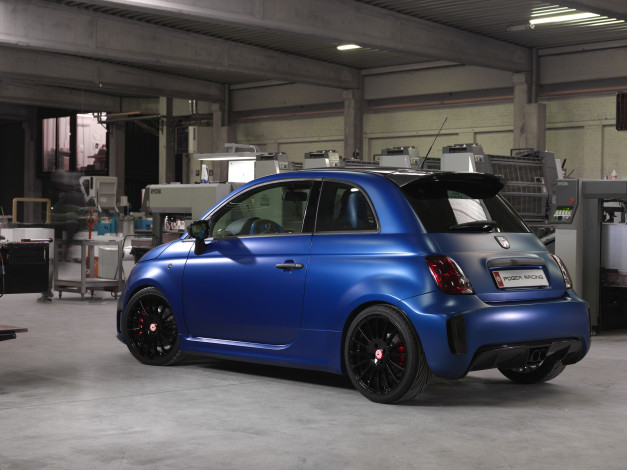 Обои картинки фото автомобили, fiat, blue, синий, pogea, wonder, 2015г, 500, racing, abarth