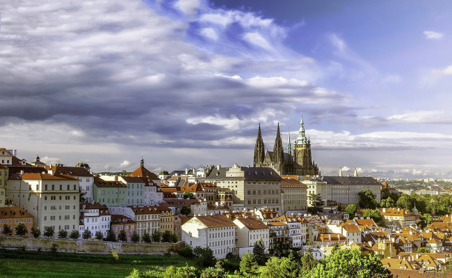Обои картинки фото города, прага , Чехия, prague, czech, republic, градчаны, прага, здания, панорама