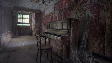 обоя музыка, -музыкальные инструменты, пианино, окно, стул, комната