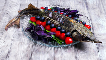 Картинка еда рыбные+блюда +с+морепродуктами осетр