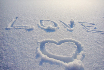обоя праздничные, день святого валентина,  сердечки,  любовь, снег