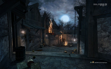 Картинка видео игры vindictus улица дома огонь
