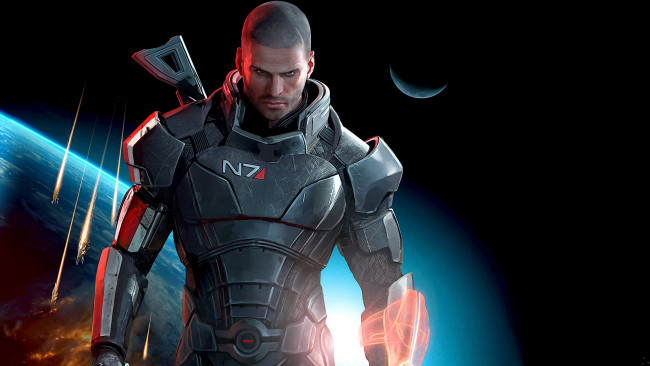 Обои картинки фото mass, effect, видео, игры, commander, shepard