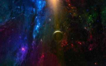 Картинка космос арт туманность звезды планета