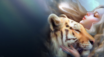 Картинка nell fallcard фэнтези красавицы чудовища тигр девушка