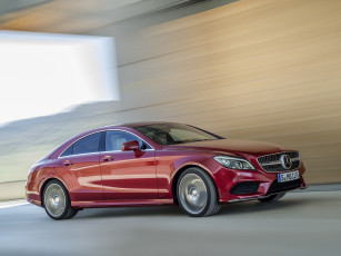 обоя автомобили, mercedes-benz, красный, 2014г, с218, package, sports, amg, 4matic, cls, 500