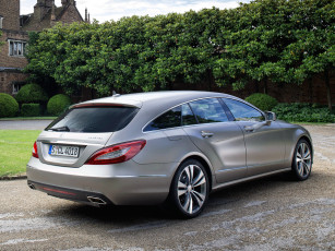 Картинка автомобили mercedes-benz серый shooting brake x218 2014г cls 350 bluetec