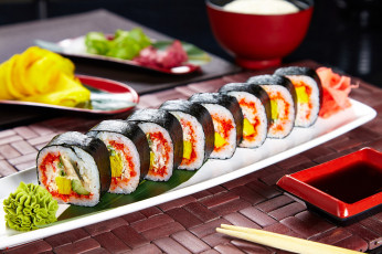 обоя еда, рыба,  морепродукты,  суши,  роллы, японский