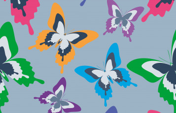 Картинка векторная+графика животные фон бабочки