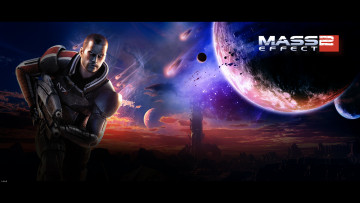 обоя видео игры, mass effect 2, солдат, планеты