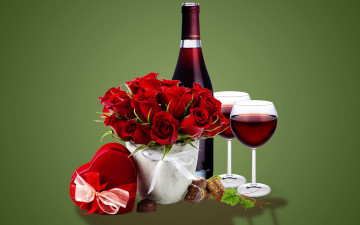 Картинка еда напитки +вино flowers roses вино romantic подарок бокалы розы glass wine gift