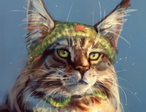 Картинка рисованное животные +коты голова