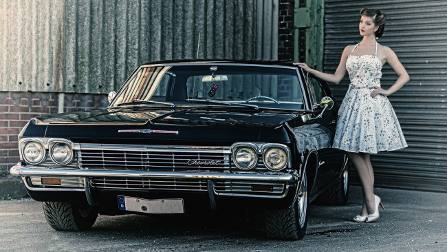 Обои картинки фото автомобили, -авто с девушками, impala, chevrolet